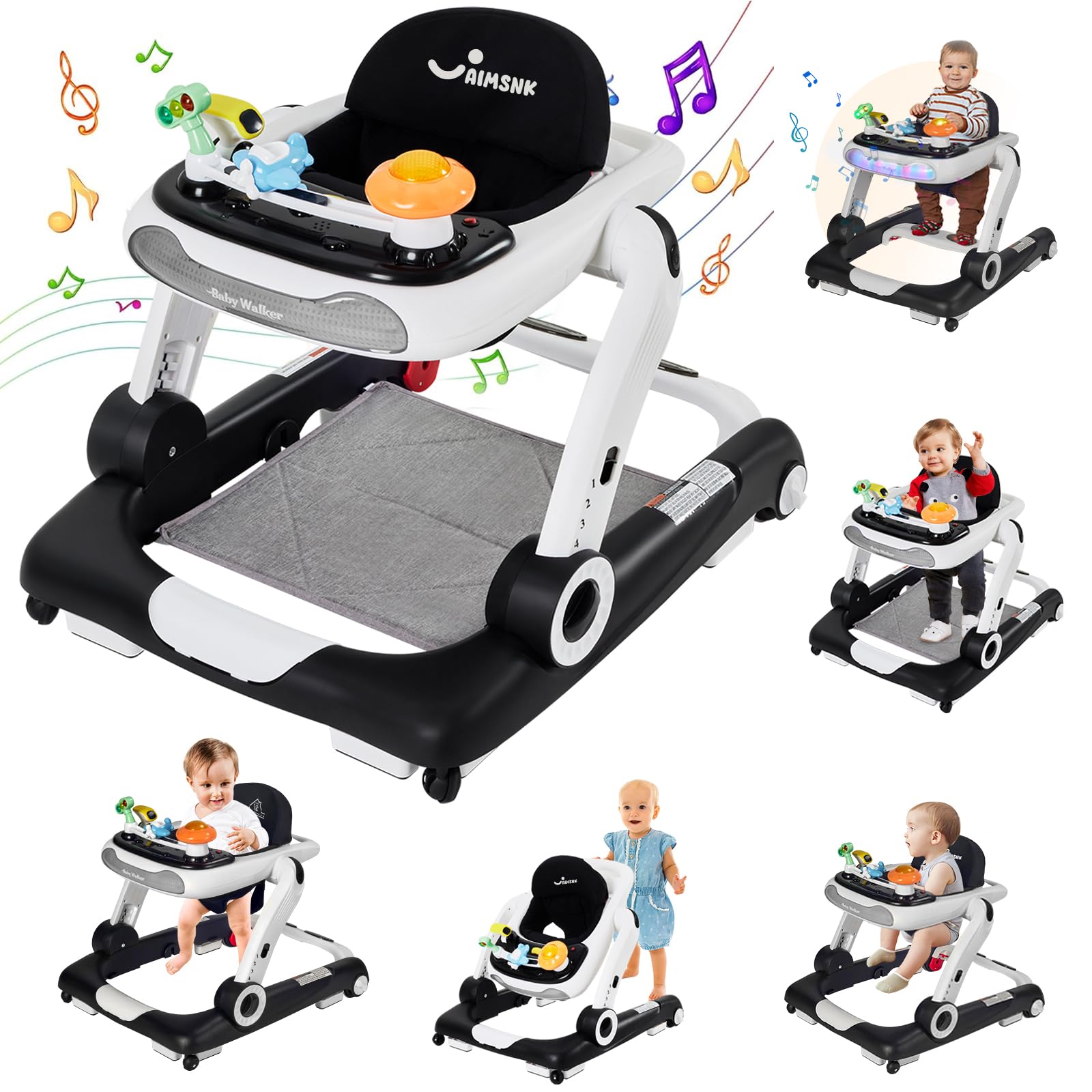 5 in 1 Baby Walker, Activity Baby Walker-Baby Bouncer, Rocker, Activity Center