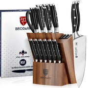Kitchen Knife Set with Block, Full Tang 15 Pcs Professional Chef Knife Set