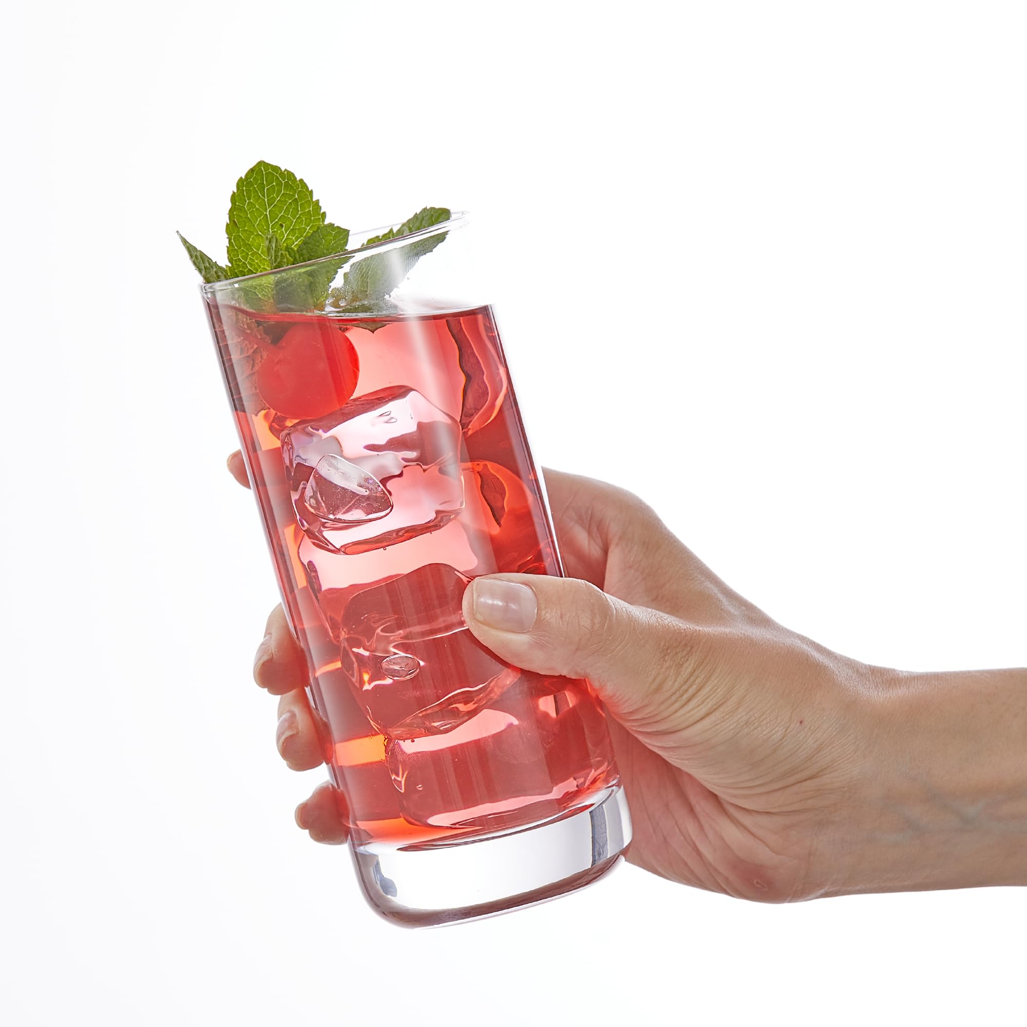 13oz Highball Glasses, 6pc Tall Glass Sets. Lead-Free Crystal Drinking Glasses