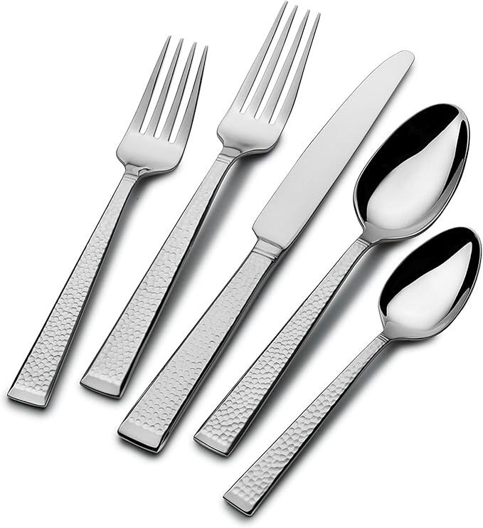 Kyler Flatware Service for 12, 65 Piece Set, 18/10 Stainless Steel, Silverware Set