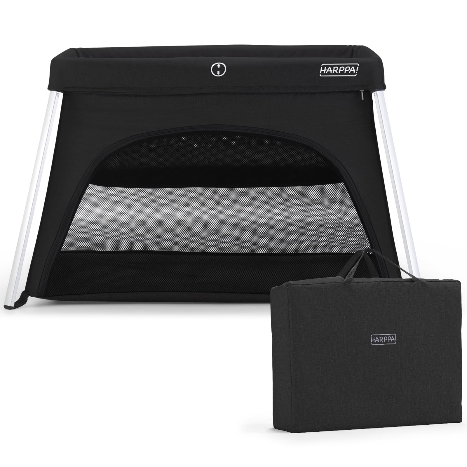 Crib with Comfy Mattress, Lightweight Portable Crib Requires No Assembly