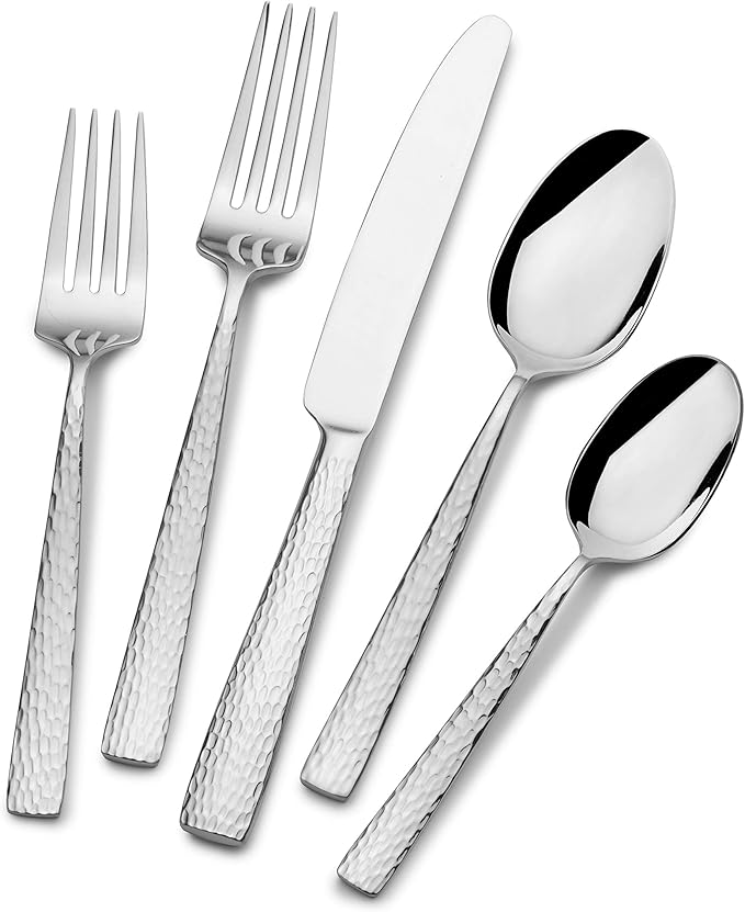 Satin Loft Flatware Service for 12, 65 Piece Set, 18/10 Stainless Steel