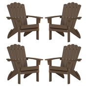 Folding HDPE Adirondack Chair Set of 4, Weather-Resistant Patio Chair