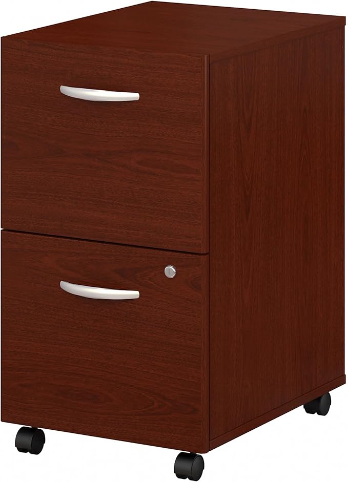 Furniture Series C 2 Drawer Rolling File Cabinet in Mocha Cherry - Assembled, Mobile