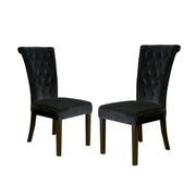 Venetian Velvet Dining Chair, Black