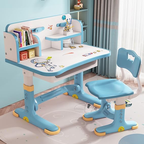 Kids Desk and Chair Set, 50 Degree Tiltable&Height Adjustable Kids Desk