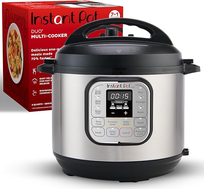 Duo 7-in-1 Electric Pressure Cooker, Slow Cooker, Rice Cooker, Steamer, Sauté