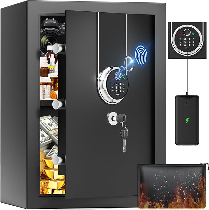 3.6 Cuft Biometric Fireproof Safe Box, Large Home Safes Fireproof Waterproof