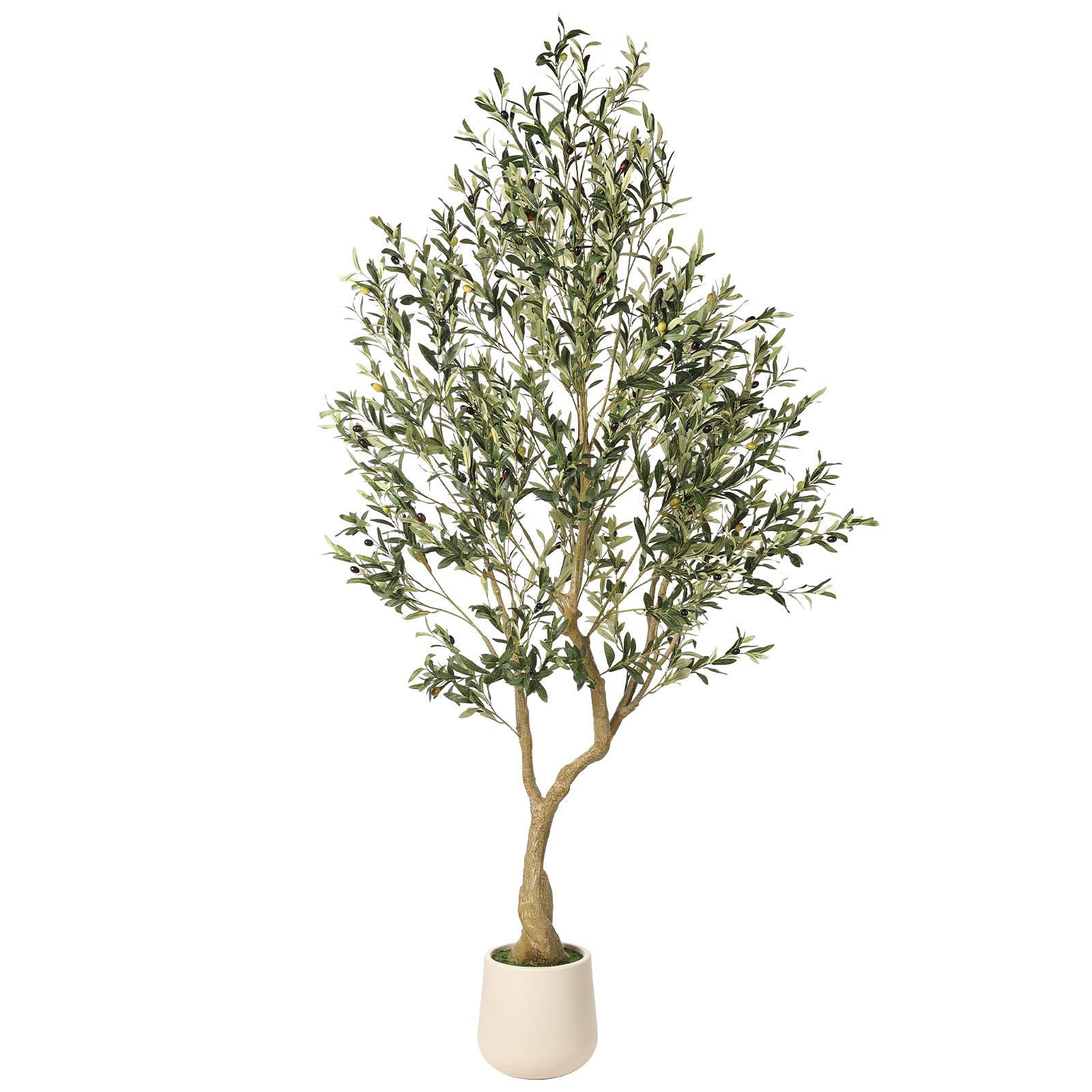 7ft Artificial Olive Tree with Tall Exquisite Planter - Realistic Fake Olive Tree