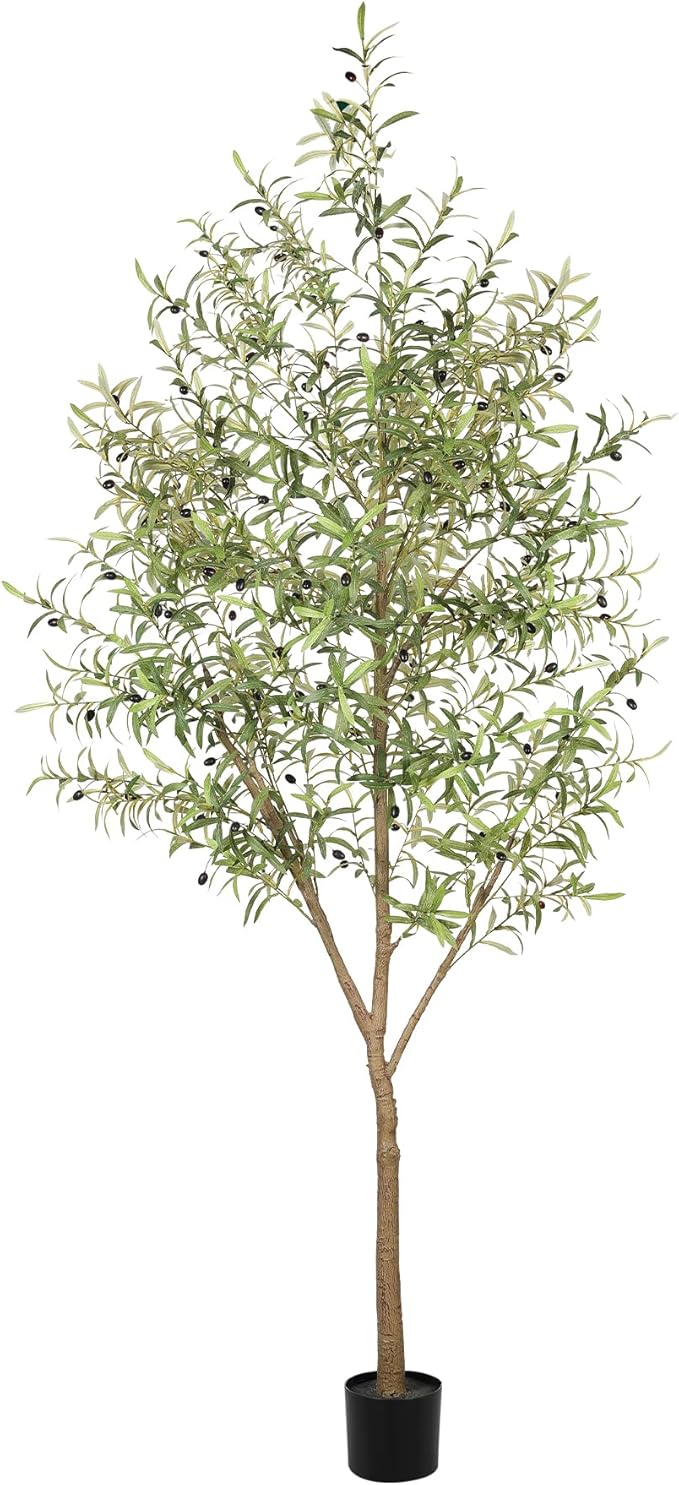 Olive Trees Artificial Indoor - Faux Olive Tree 7ft with Large Olive Branches