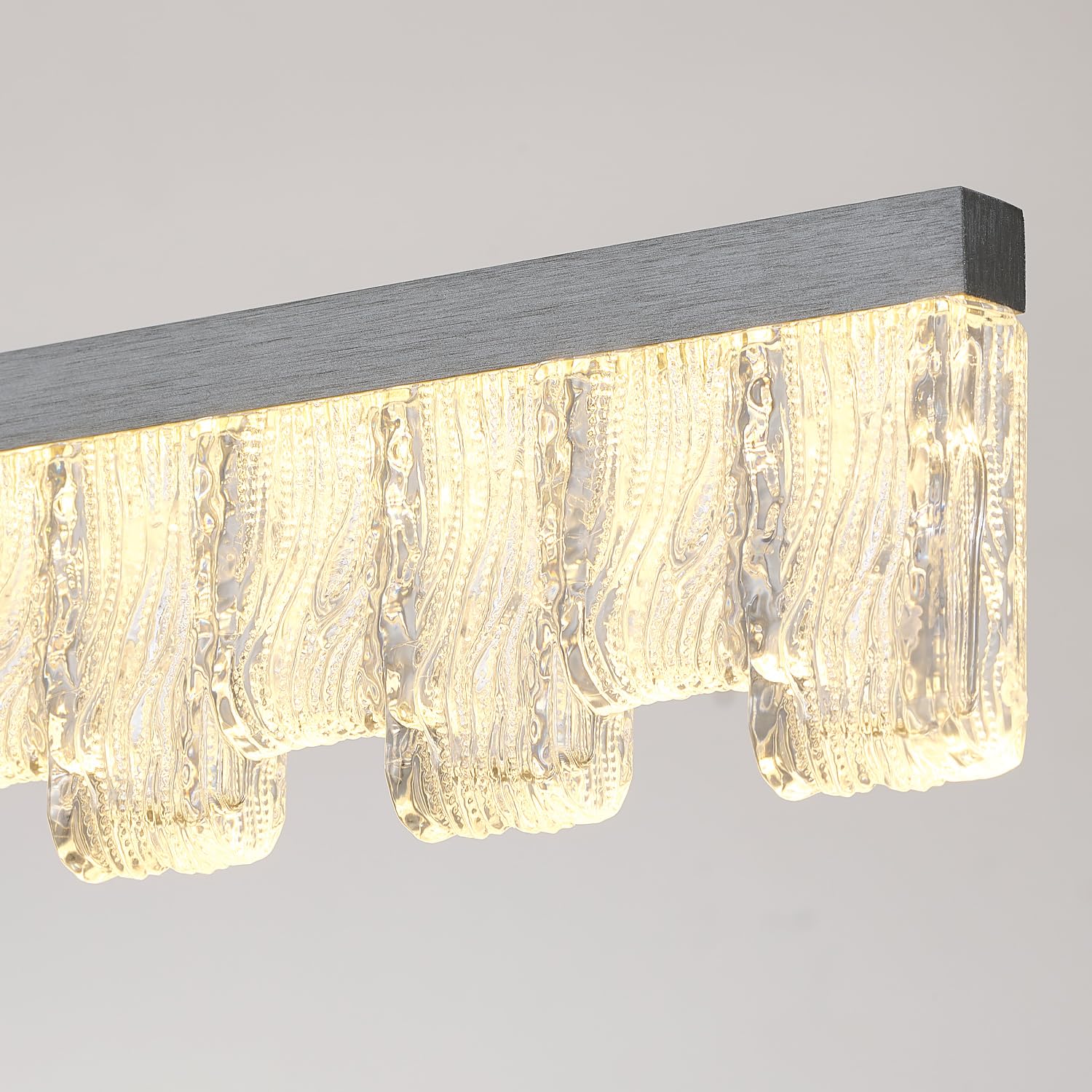 Modern Pendant Lights Kitchen Island, 50" Minimalist Dimmable LED Linear Light Fixture