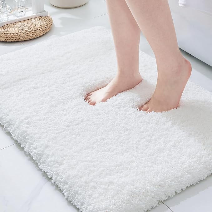 Pink Bathroom Rugs 48" × 24" Non Slip & Super Absorbent Extra Thick Soft