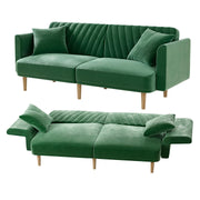 Velvet Futon Sofa Bed, 75.3" Couch Small Sofa