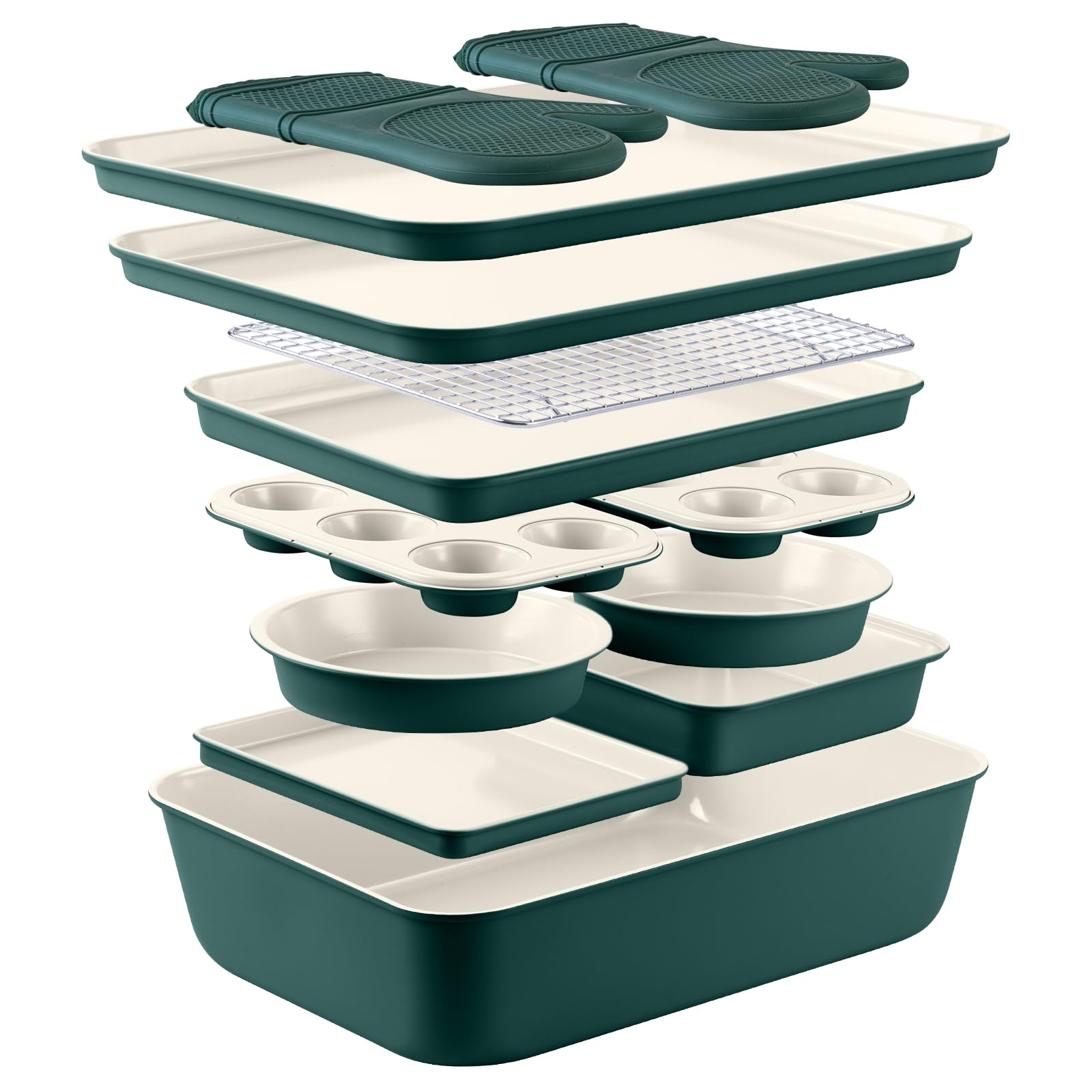 Nonstick Stackable Bakeware Set - Durable, Easy Release Baking