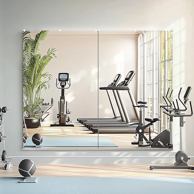 Gym Mirror - 2PCS 48'' x 24'' Large Full Body Mirrors for Wall