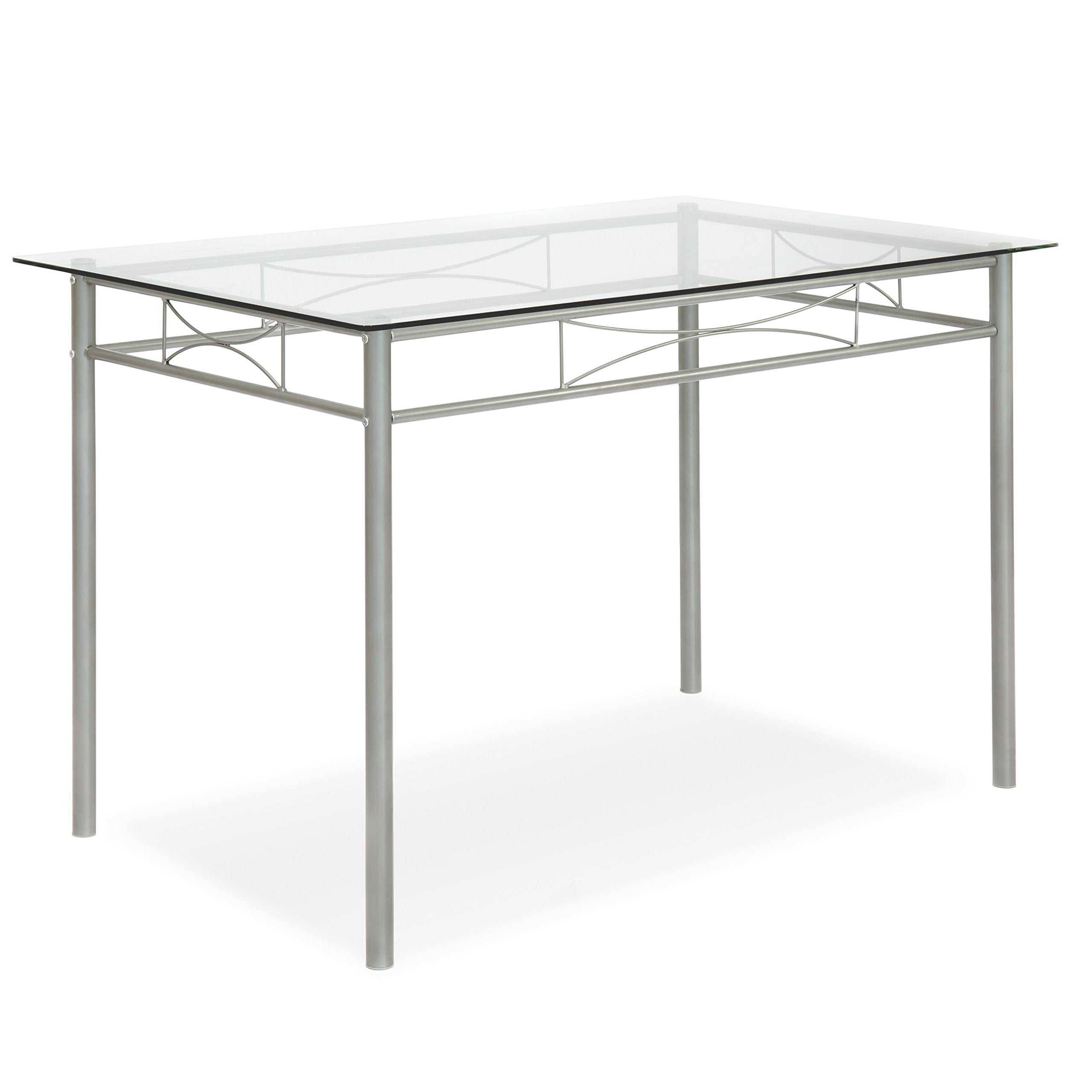 5-Piece Glass Top Dining Table Breakfast Set Furniture for Kitchen