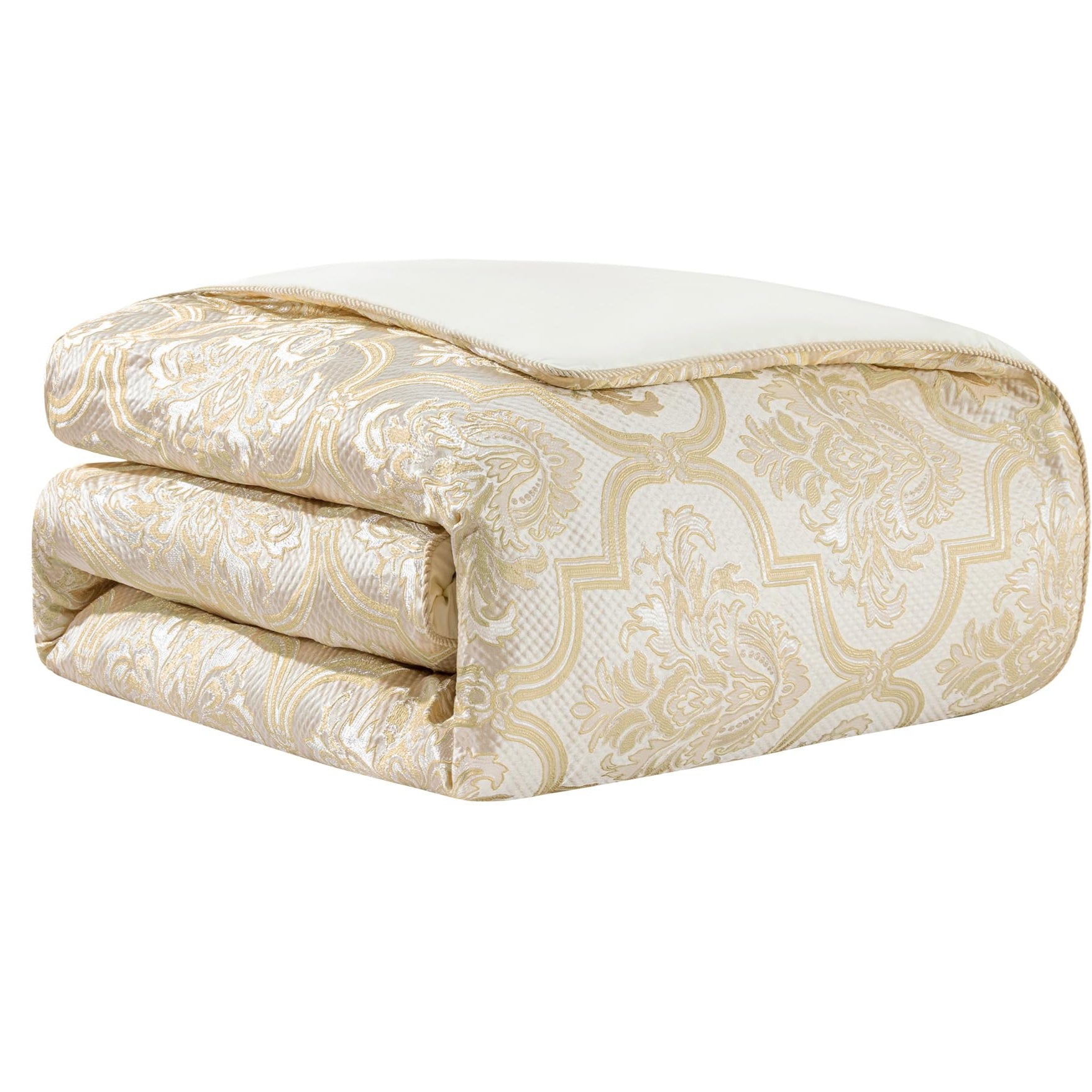 9-Piece Comforter Bed in a Bag, Elegant Damask Floral Comforter Sets King Size