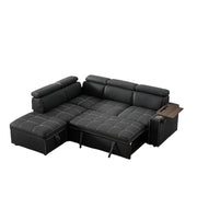 90 inch Ultra-fine Fiber Segmented Sleeper Sofa with Pull-Out Bed,Living Room
