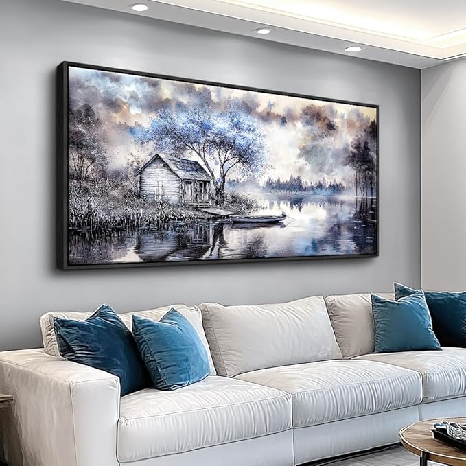 Large Canvas Wall Art For Living Room Bedroom Wall Decor Office Blue Seaside