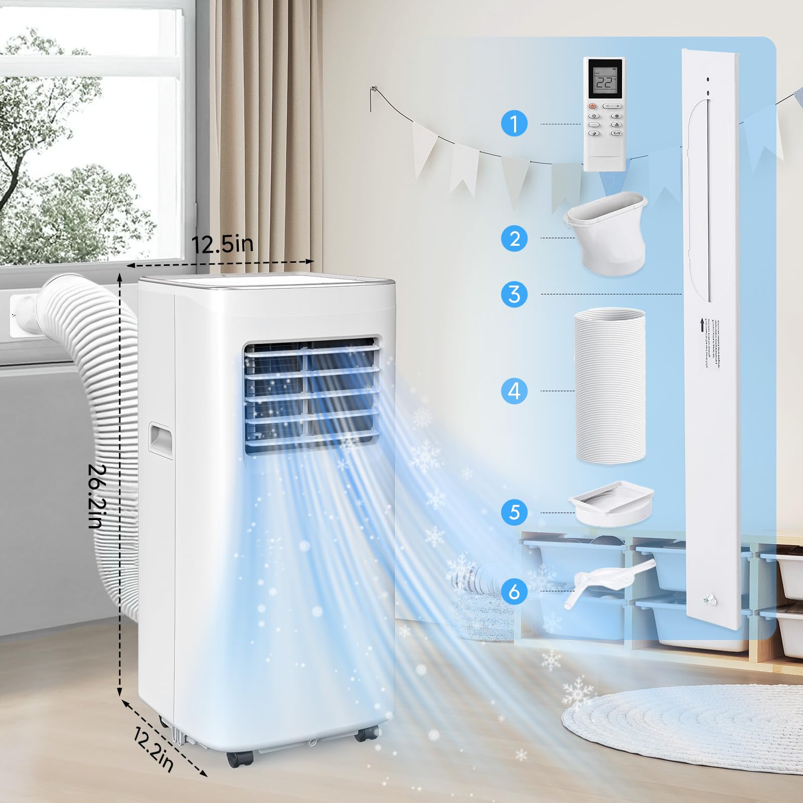 8500 BTU Portable Air Conditioners, 3-In-1 Cooling AC Unit