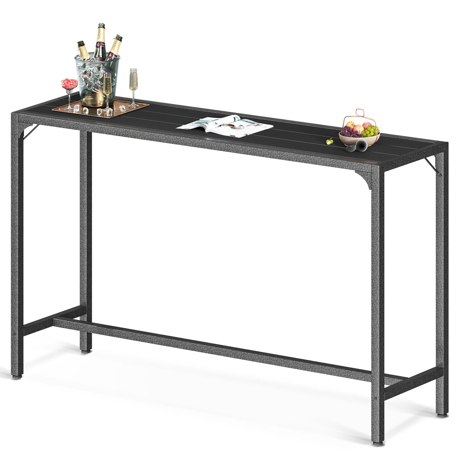 55 Inch Outdoor Bar Table, Patio Counter Bar Height Table