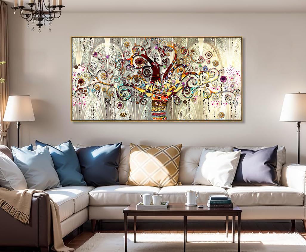 Large Framed Tree of Life by Gustav Klimt Canvas Wall Art Scandinavian Posters