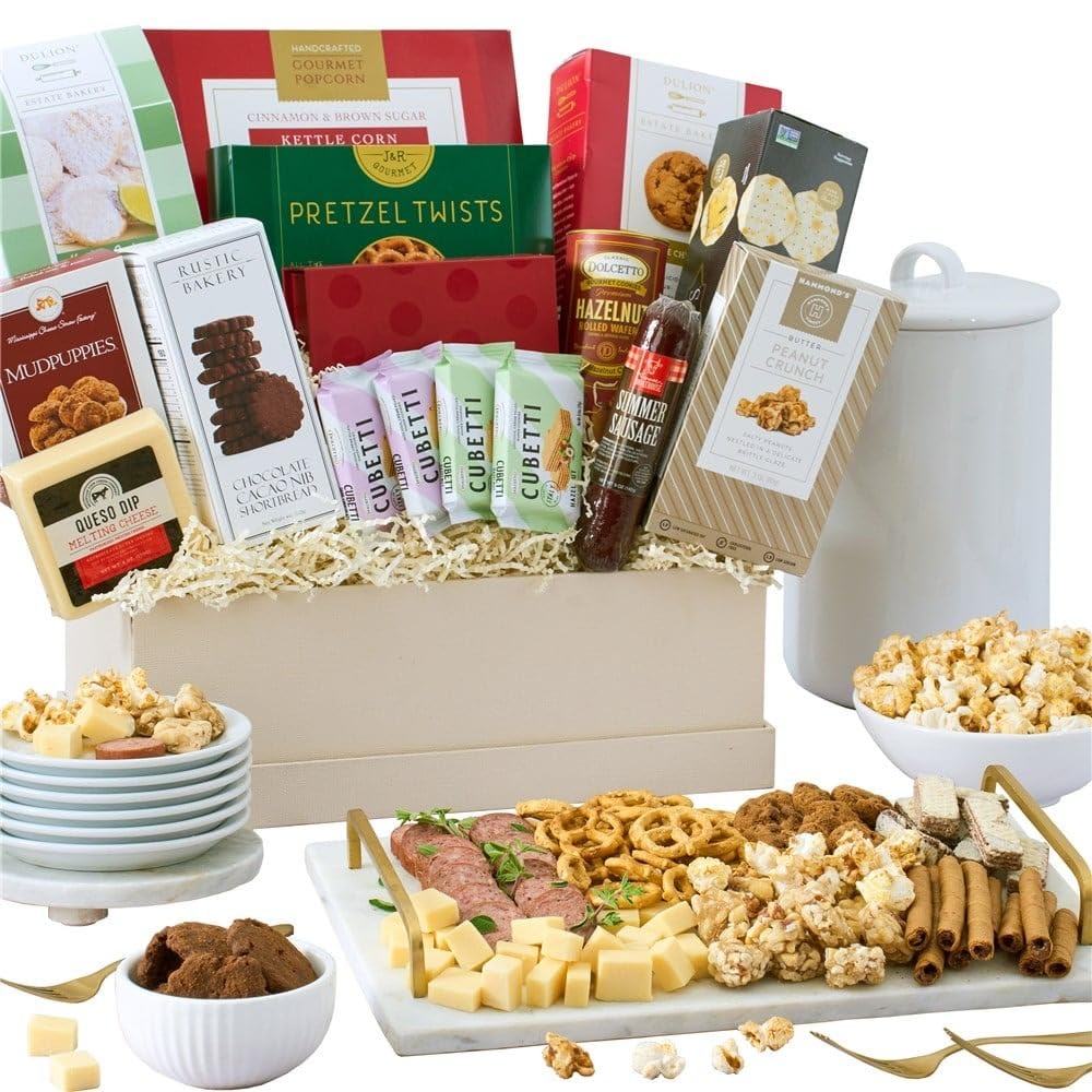 Snack Gift Basket Premium of Meat, Cheese, Cookies