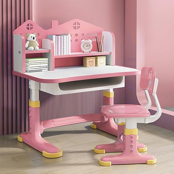 Kids Desk and Chair Set, 50 Degree Tiltable&Height Adjustable Kids Desk