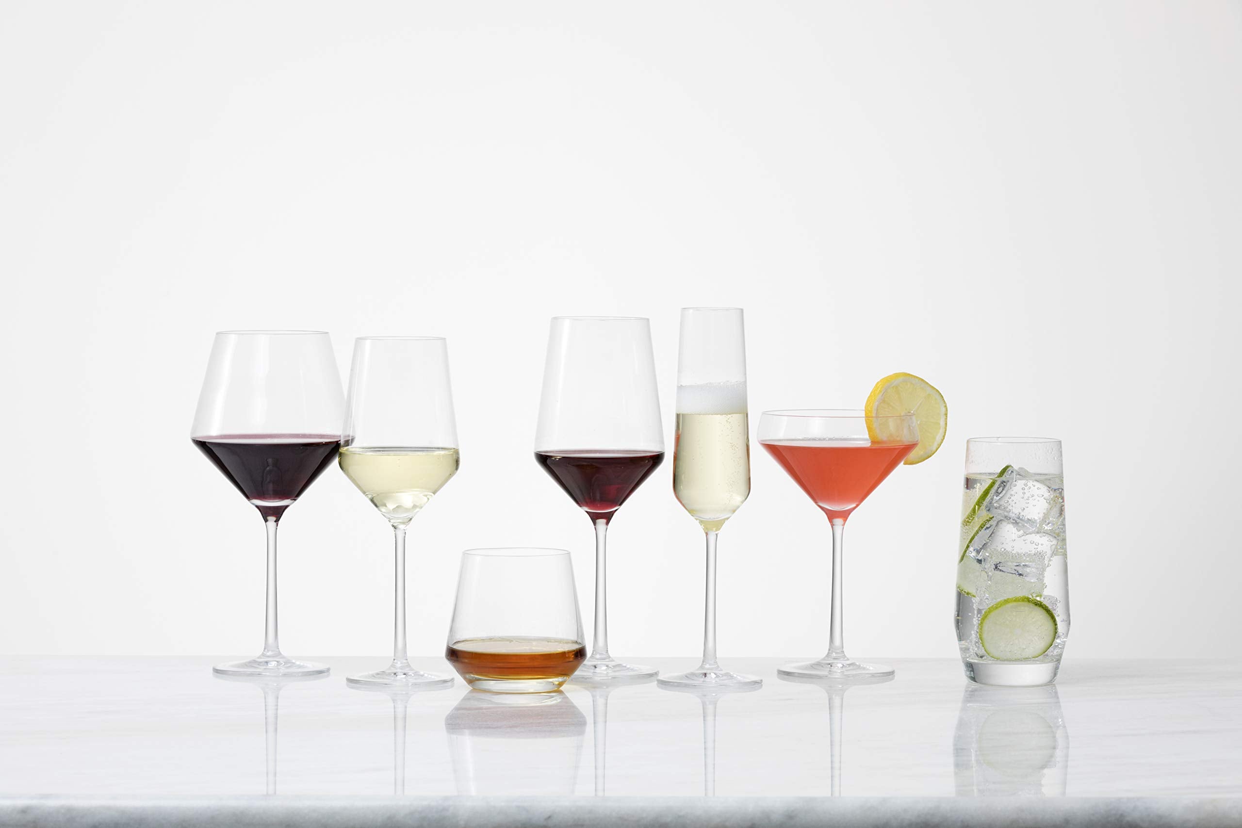 Pure Burgundy Red Wine Glass (Set of 6), Graceful Burgundy Glasses for Red Wine