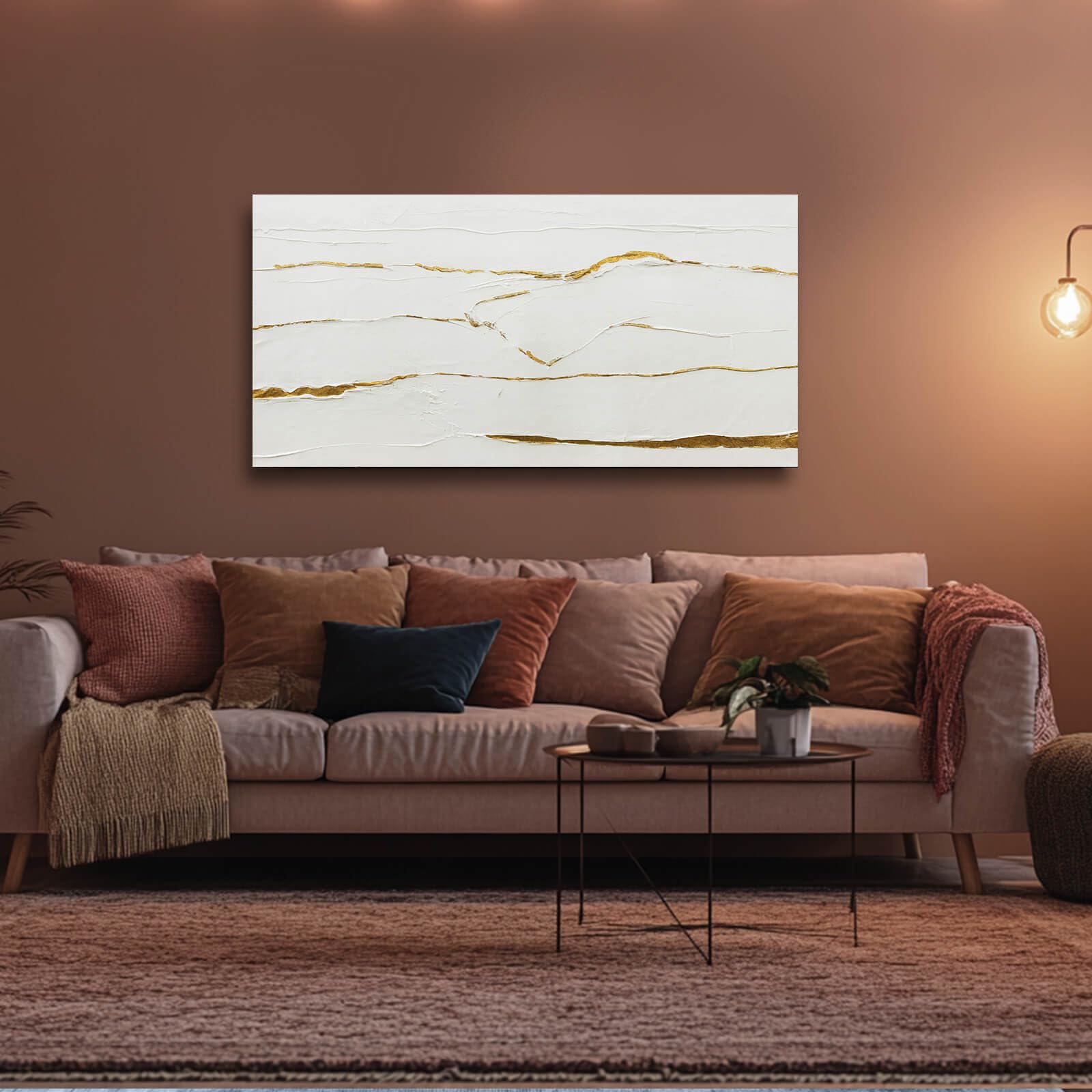 Minimalist Wall Art Gold Line Prints on White Blackground Office Posters White Abstract