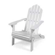Cara Outdoor Foldable Acacia Wood Adirondack Chair, White Finish
