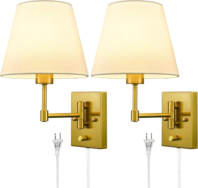 Battery Powered Sconces 1Pack,No Wiring Required Fabric Wall Lamps,with Remote