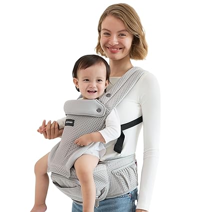 Baby Carrier with Hip Seat, 2-in-1 Forward-Facing Carry for Active Babies