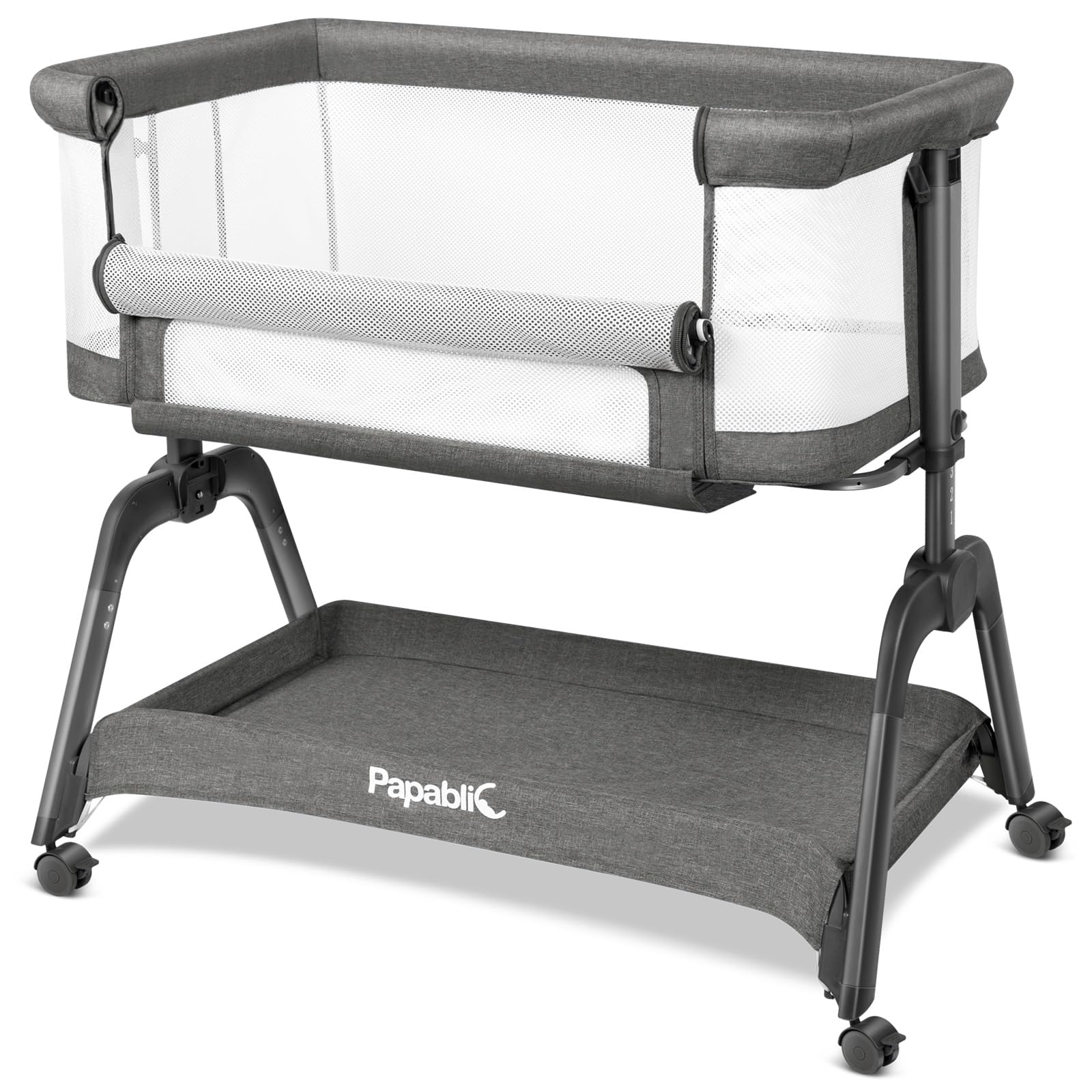 Baby Bassinet, Bedside Bassinet for Baby with Four-Sided Breathable Mesh & Soft Mattress