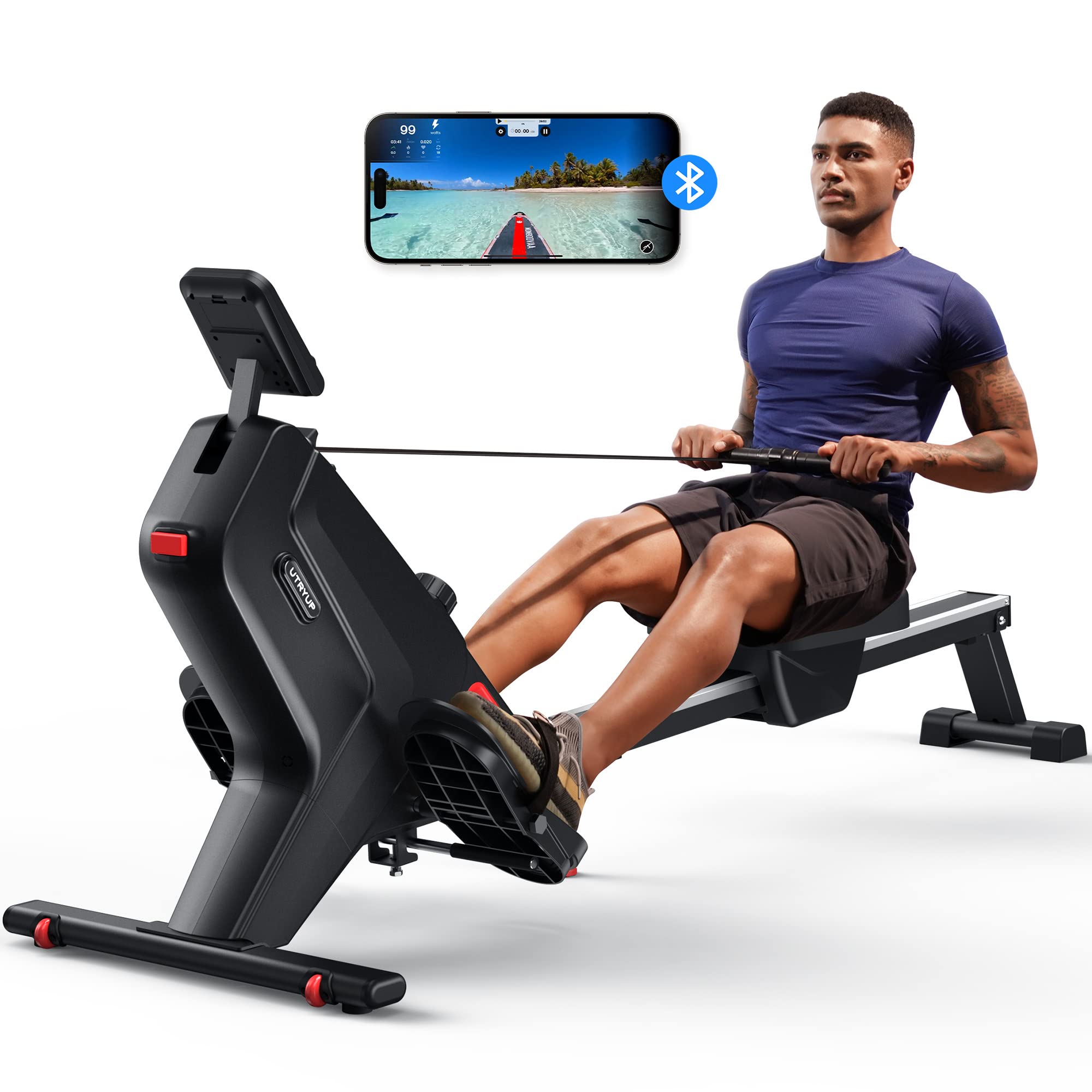 Magnetic Rowing Machine, UTRYUP Bluetooth Rower Machine for Home