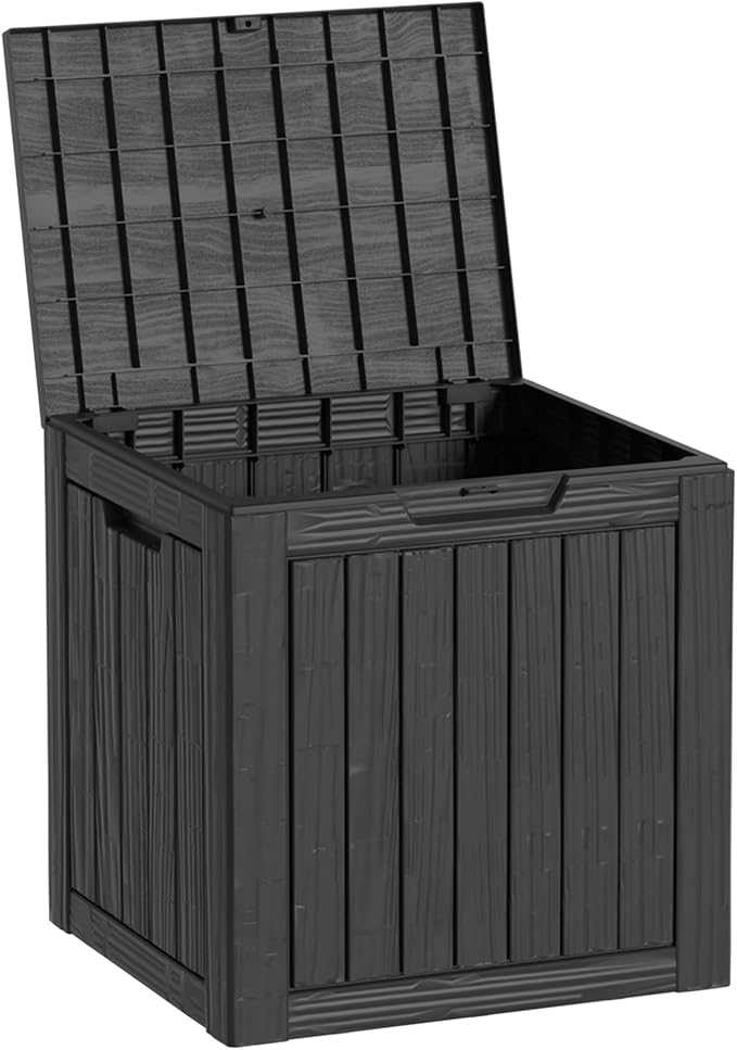 260 Gallon Double-Wall Resin Deck Box - Lockable Waterproof Outdoor Storage Box