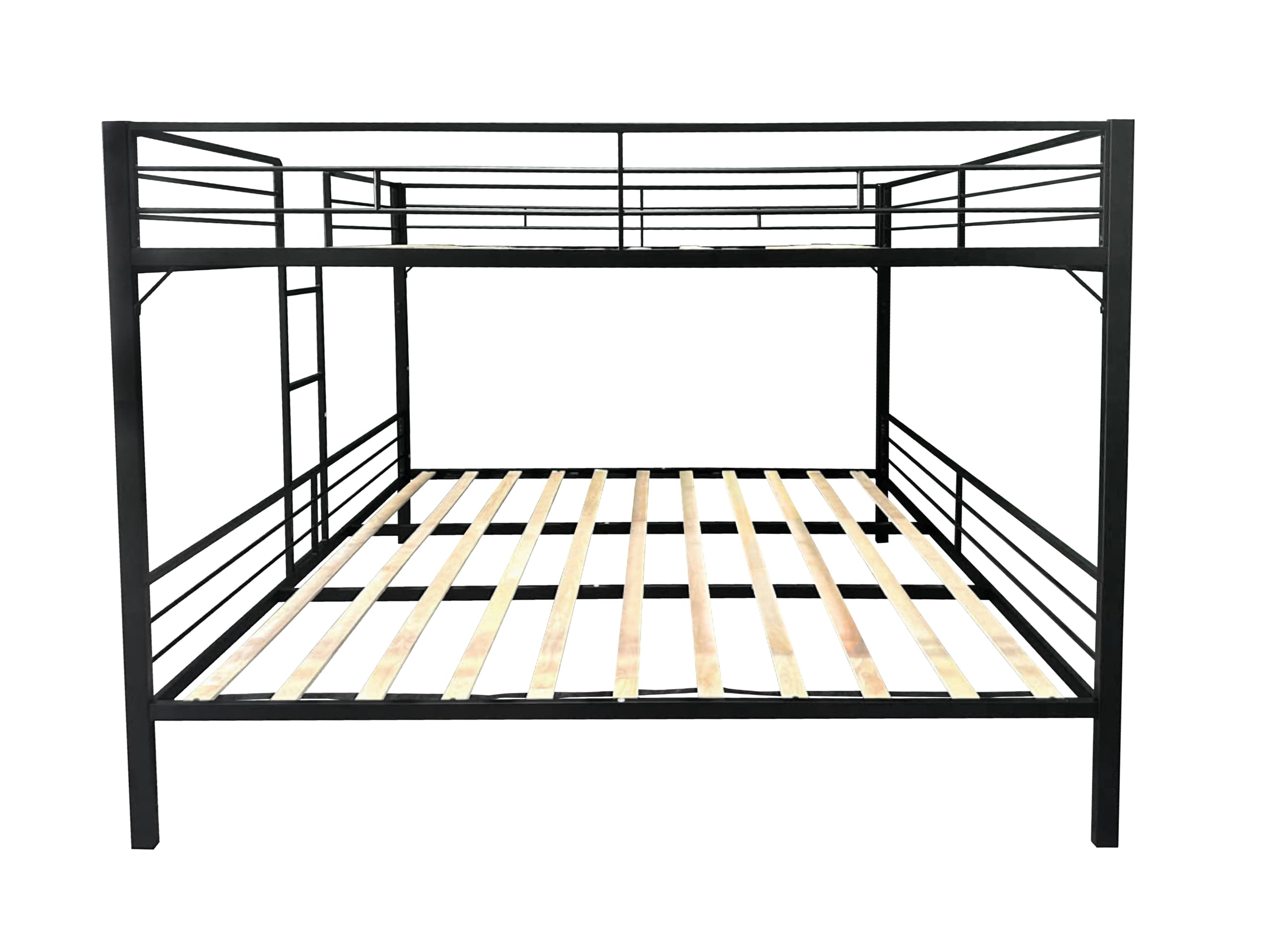 Bunk Bed King Over King, Heavy Duty Metal Bunk Bed Frame for Adults, Bunkbeds
