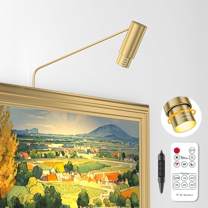 Zoomable Picture Light Spotlight,Plug in LED Picture Lights for Wall 3000K Photo