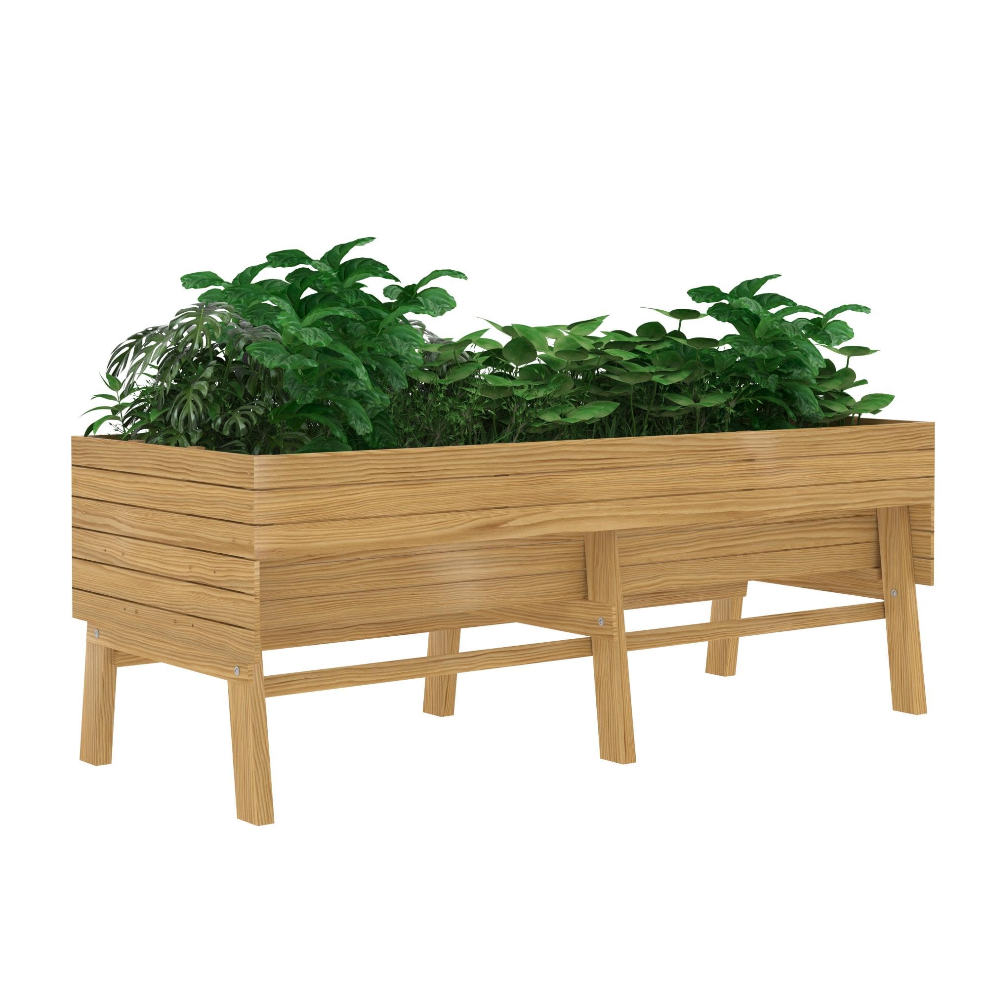 6 x 3 x 2FT Raised Garden Bed with Legs, Large Outdoor Elevated Wood Planted Box