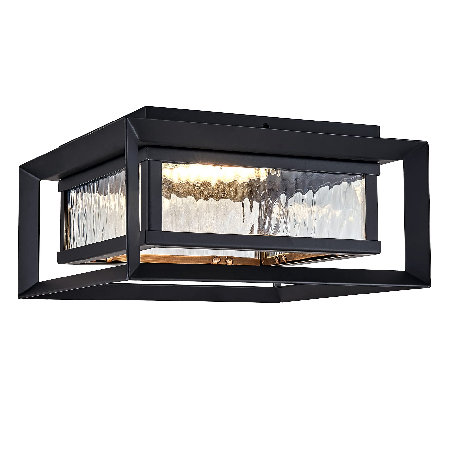 Outdoor Integrated LED Ceiling Light with Clear Glass for Porch Entryway Patio