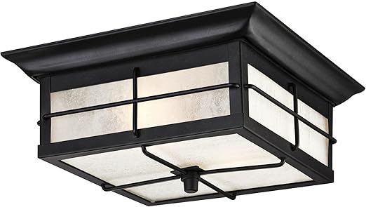 6578400 Orwell 2 Light Outdoor Flush Mount Fixture in Oil Rubbed Bronze and Clear Glass
