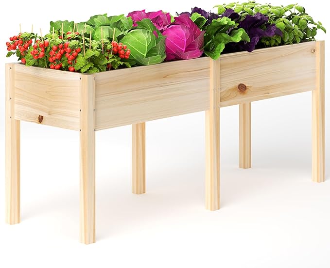 Raised Garden Bed with Legs, 48”L X 24”W, Elevated Reinforced Large Planter