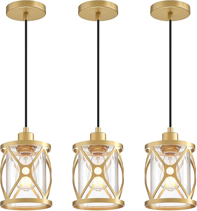 Pendant Lights Kitchen Island,Dining Room Light Fixtures Over Table 2 Pack with Black