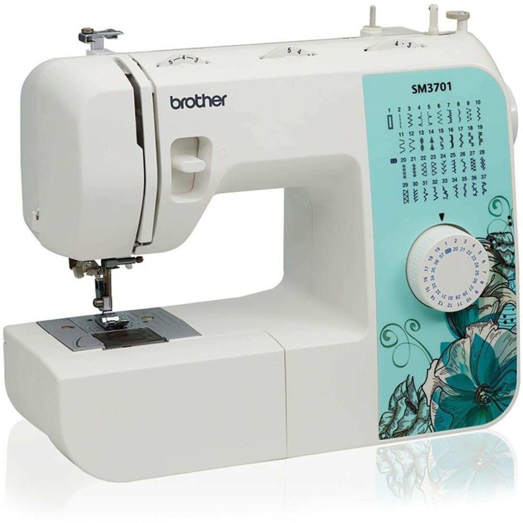 SM3701 Sewing Machine, 12" x 5.8" x 15.3", White