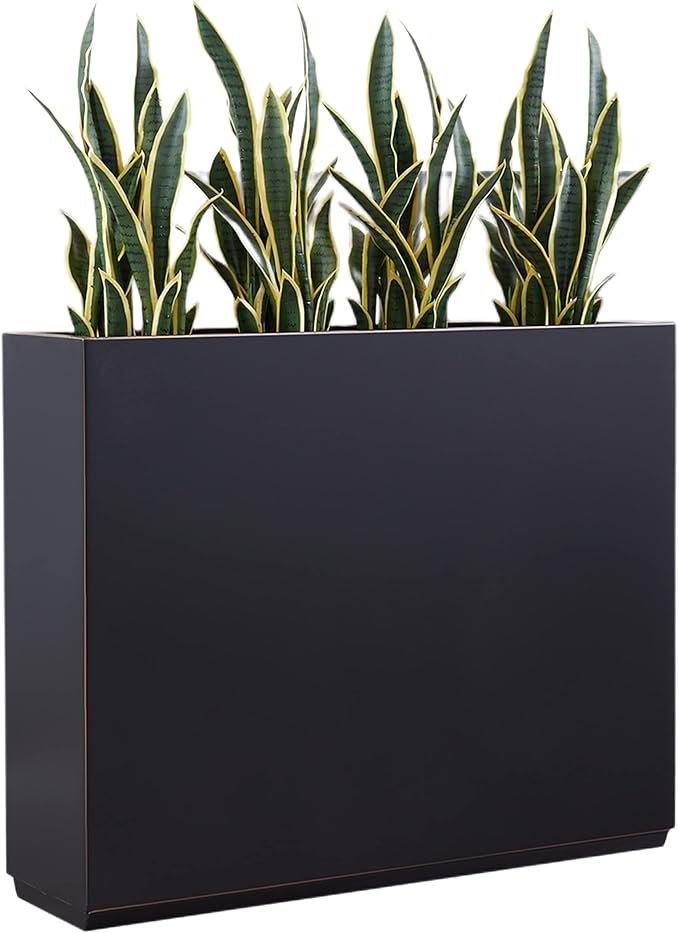 Metallic Heavy Planter for Outdoor Plants, 38Lx10Wx30H Inches Tall and Long Metal