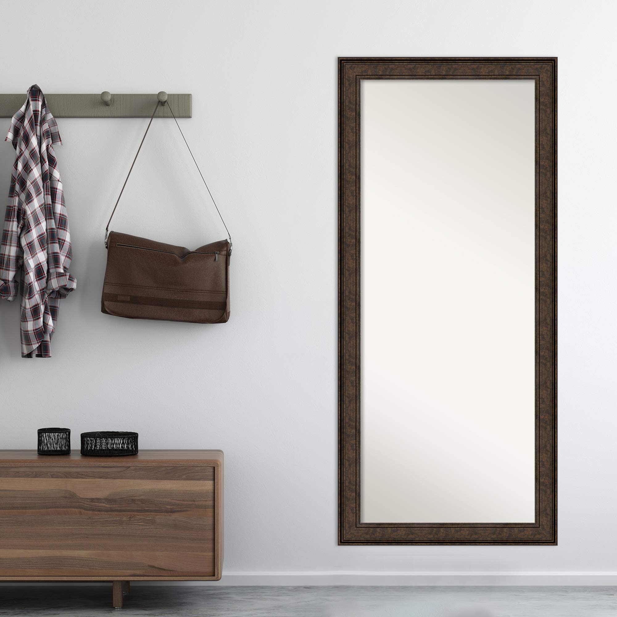 Bronze Full Length Mirror, 66x30 Ridge Bronze Tall Free Standing Body Wall Mirror