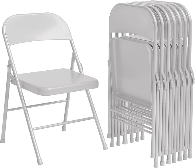 Folding Chairs Set of 4, Foldable Chairs with Metal Frame Hold Up to 350 Pounds
