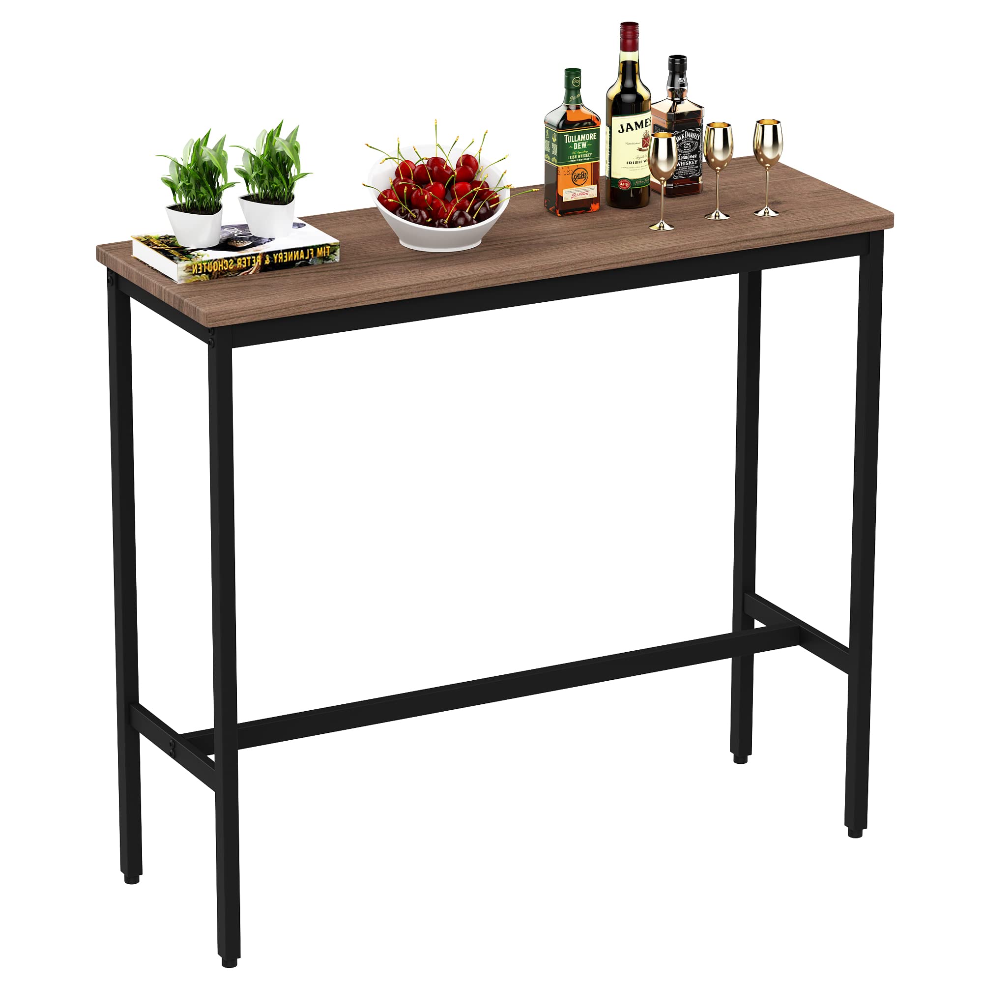 Rectangle Bar Table 41" Bar Height Pub Table Industrial Table for Kitchen Dining Room