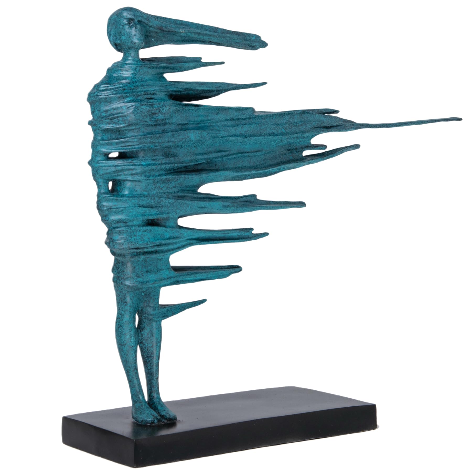 Modern Abstract Bronze Sculpture -Wind-Swept Female Form Statue