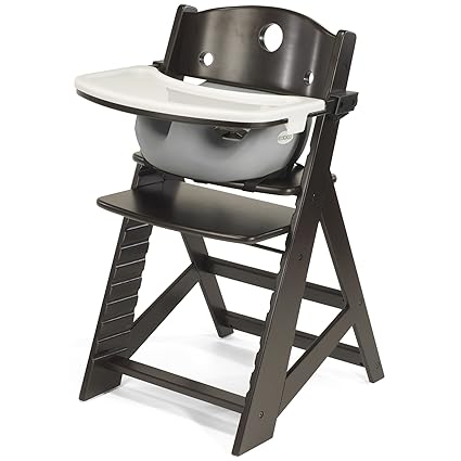 Height Right High Chair with Infant Insert & Tray, Espresso/Vanilla